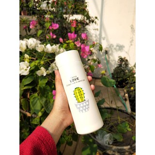 Botol Minum Kaca Motif Cactus 400ml Beling cover plastik Botol Minum Kaca Motif Cactus 400ml Beling cover plastik