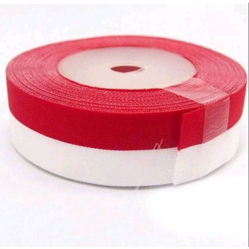 PITA MERAH PUTIH BAHAN SATIN LEBAR 2,5CM HARGA PER ROLL ISI 18 METER