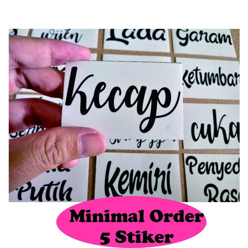 Custom Nama Bumbu Dapur / Stiker bumbu Dapur termurah