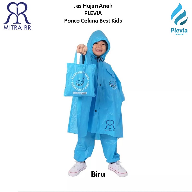 Jas Hujan Anak Ponco Celana Jas Hujan Poncho Plevia Best Kids Raincoat PVC