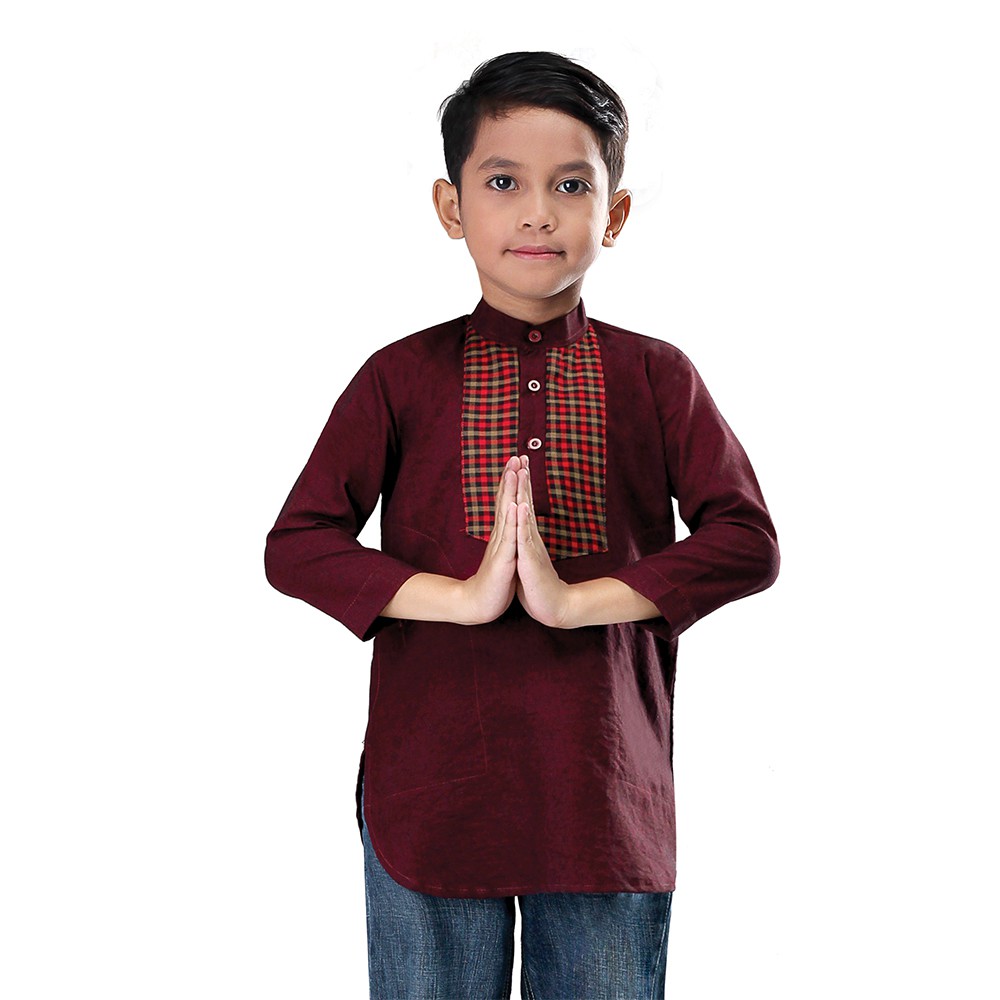  baju  muslim anak  laki  laki  koko anak  merah marun kids baju  