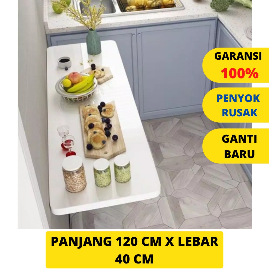 Meja Lipat Dinding Dapur Ukuran 1 Meter Lebih 120x40 Serbaguna Meja Belajar Laptop Kerja Tv Leptop Shopee Indonesia