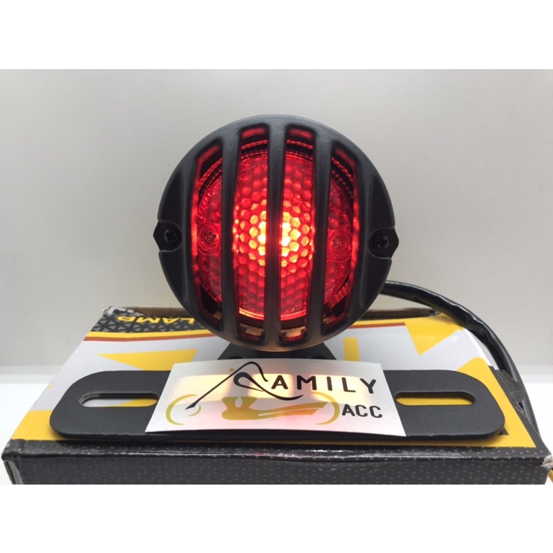 LAMPU STOP JAPSTYLE GRILL TRALIS CUSTOM HARLEY CAFERACER CB UNIVERSAL MOTOR