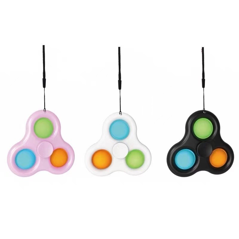 BARU SPINNER POP IT 3 FIDGET mainan anak spinner pop its 3 lubang-2