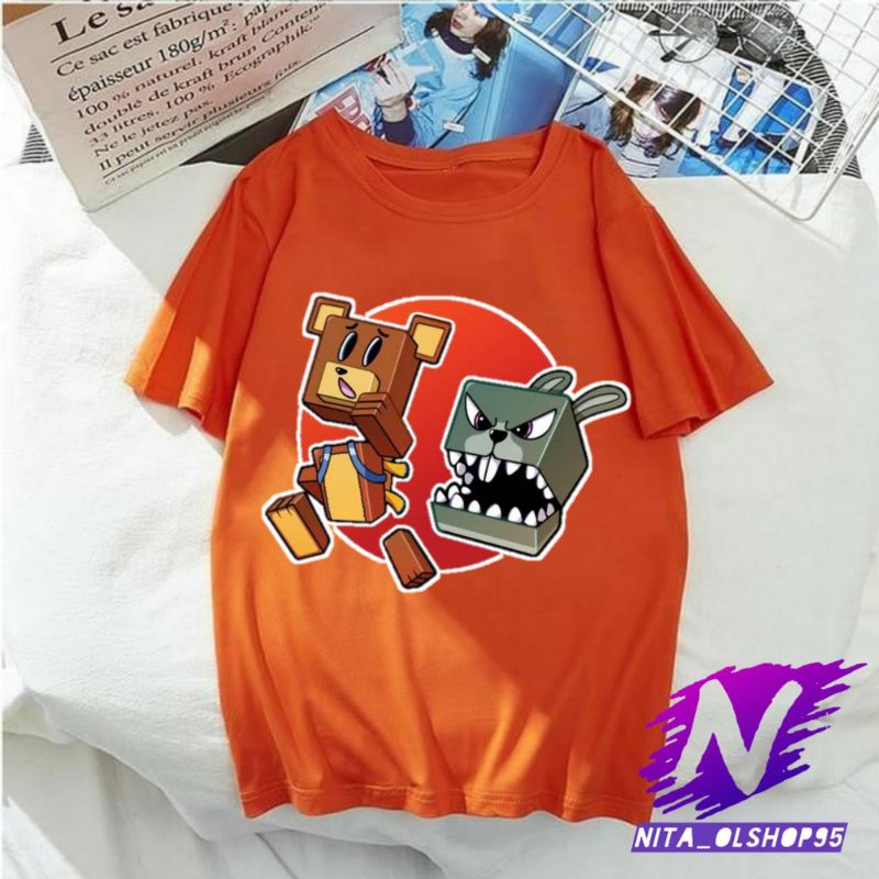 baju anak super bear adv kaos anak super bear minecraft roblox gratis nama