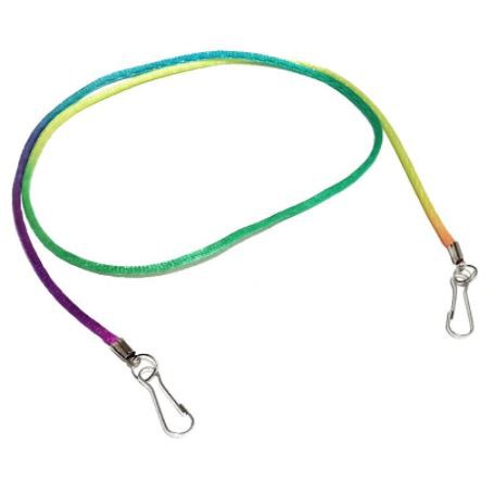 Kalung Gantungan Masker Strap Mask Hanging Tali Satin Silky Rainbow Gradation Series