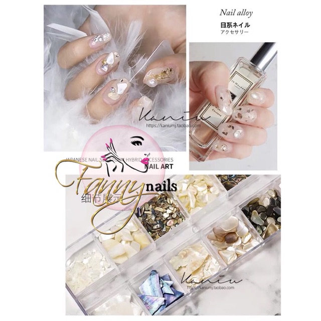 Hiasan kuku nailart batu kulit kerang nail art japan stone nailart seashell shell crushed