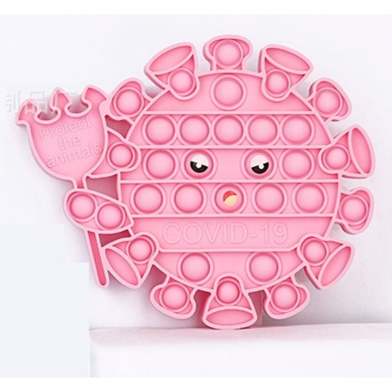 DALINGSHOP Pop it Fidget Mainan Go Bang fox Mind Mainan Anti Stress  Pop Pop itko-Virus Pink Tebal
