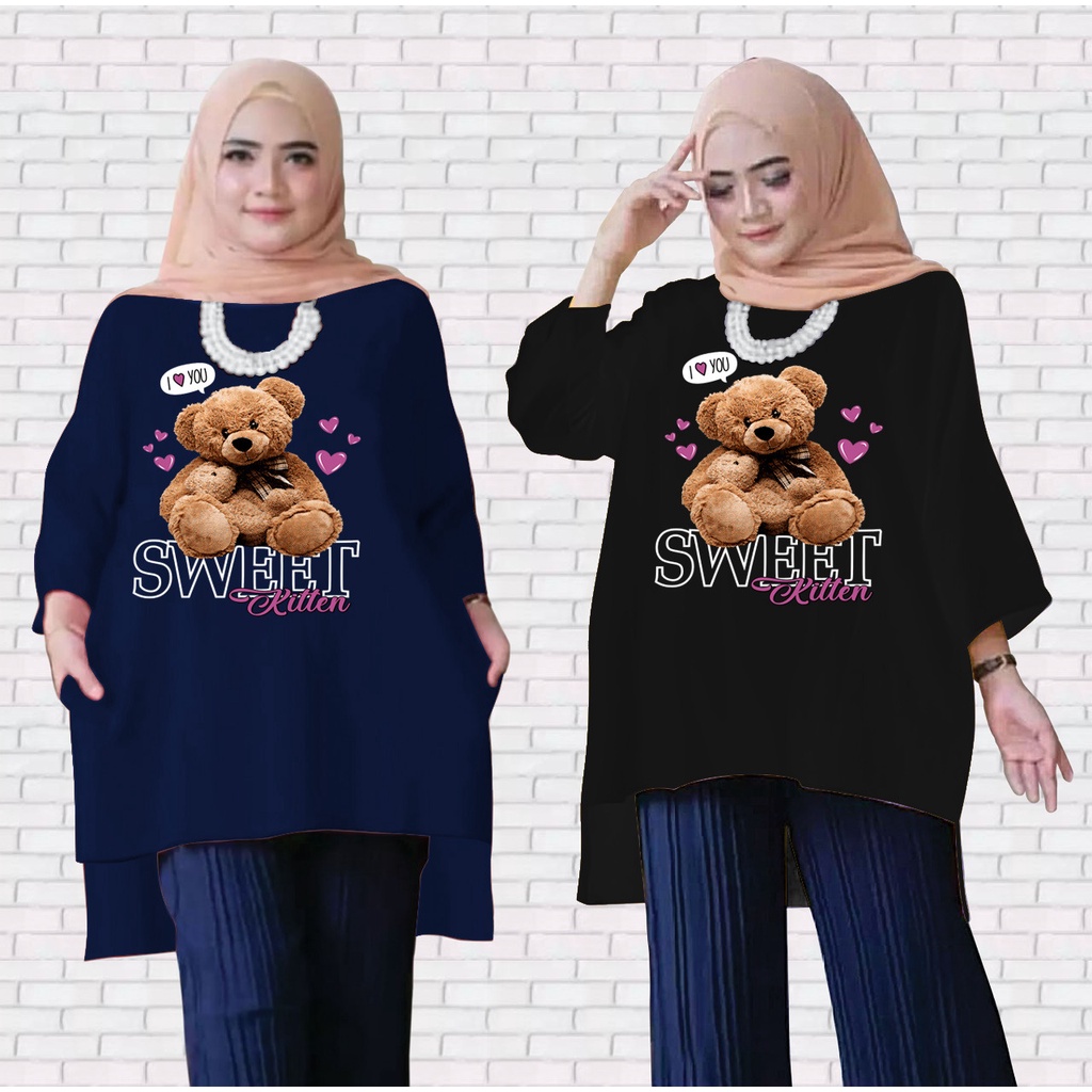 TUNIK WANITA / TUNIK WANITA DEWASA / TUNIK WANITA TERBARU 2021 KEKINIAN / WANITA ATASAN/OWL-XXLJUMBO