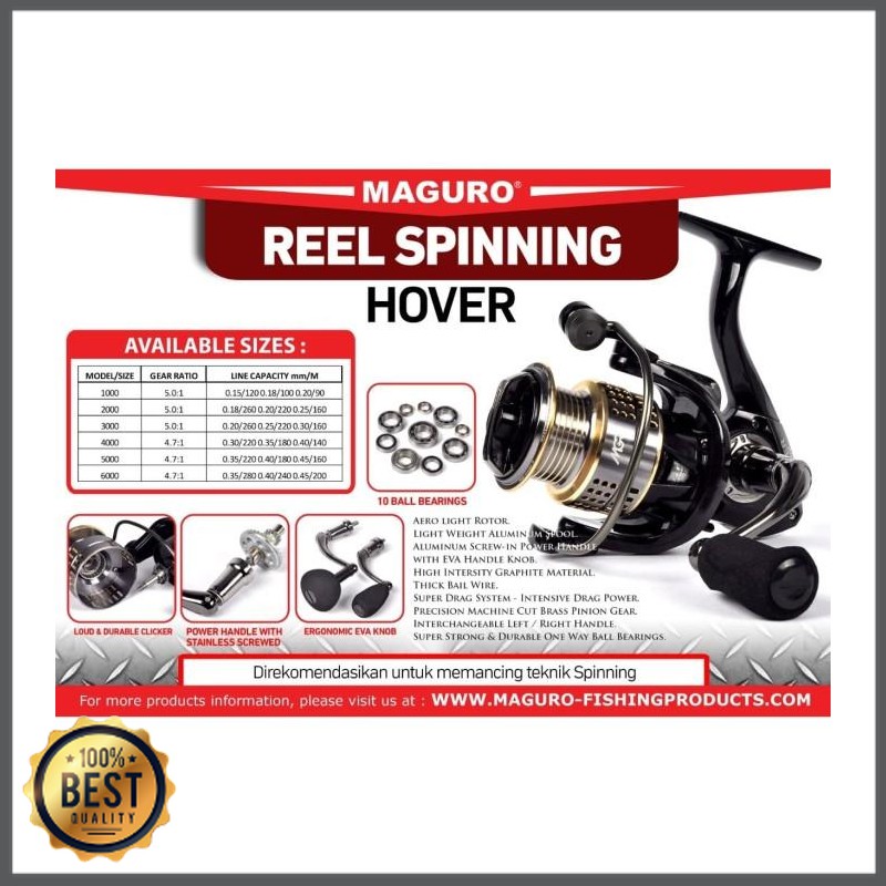 Alat Pancing JL-658 Reel Spinning Maguro Hover 6000 Power Handle