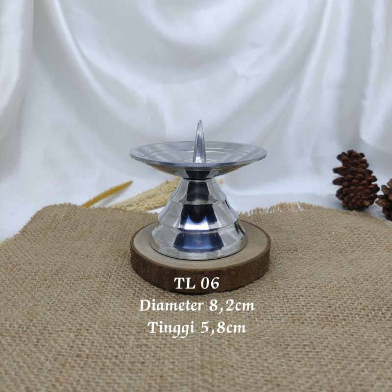 Tempat lilin logam silver kode TL.01 TL.02 TL.03 TL.04 TL.05 TL.06