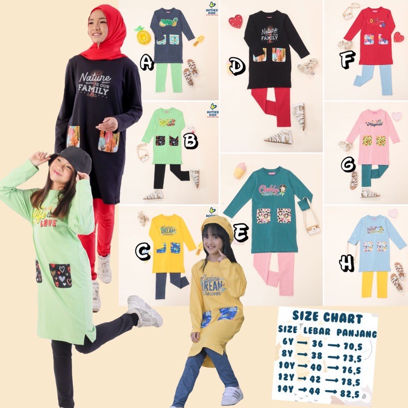 Setelan Tunik Anak Set Tunik Babyterry Mother Kids