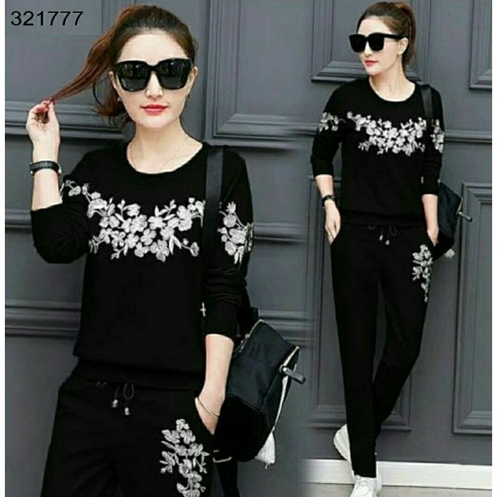 Baju Setelan Wanita Dewasa Modis Terbaru Kekinian Grosir Termu GT453 Set Trendy Kekinian Baju Setel