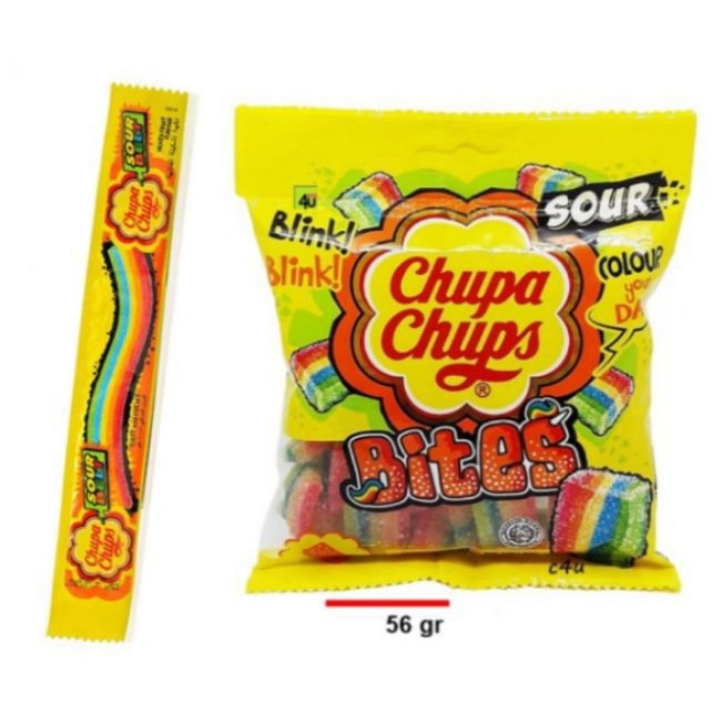 

Chupa Chups Sour / Belt Bites permen kenyal 3 warna