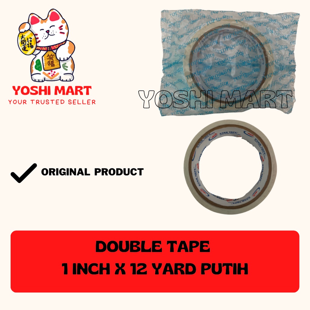 

Double Tape 1 inch x 12 Yard Putih