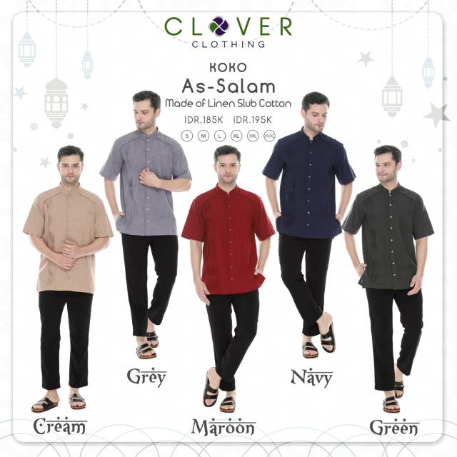 Koko Dewasa - Baju Koko Muslim Polos - Koko Premium - Koko Original - Branded Clover Clothing