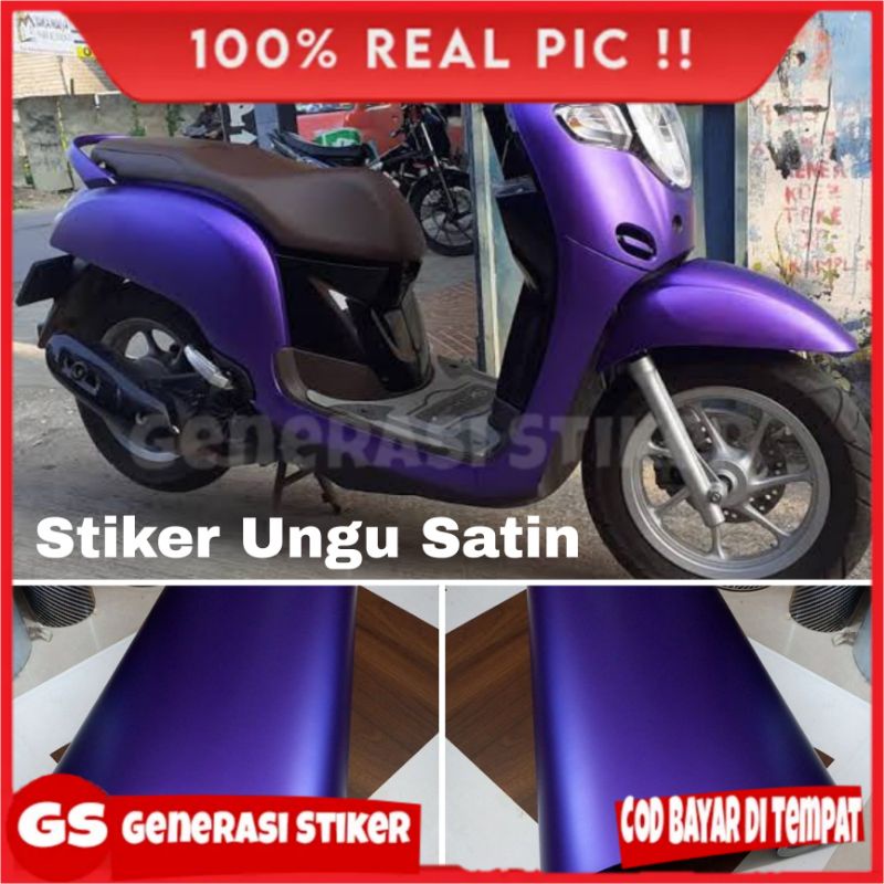 Stiker Satin Doff Skotlet Ungu Doff Crom Mett