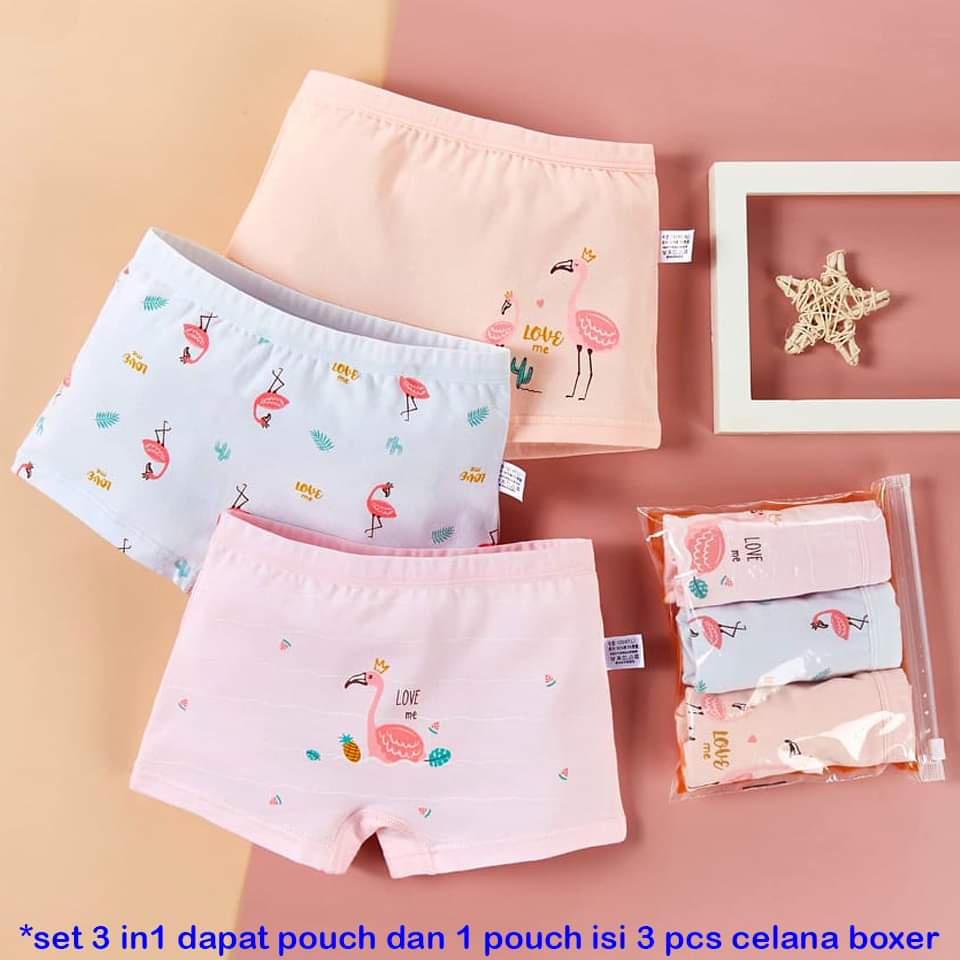 Celana Boxer Anak Perempuan Dengan Pouch