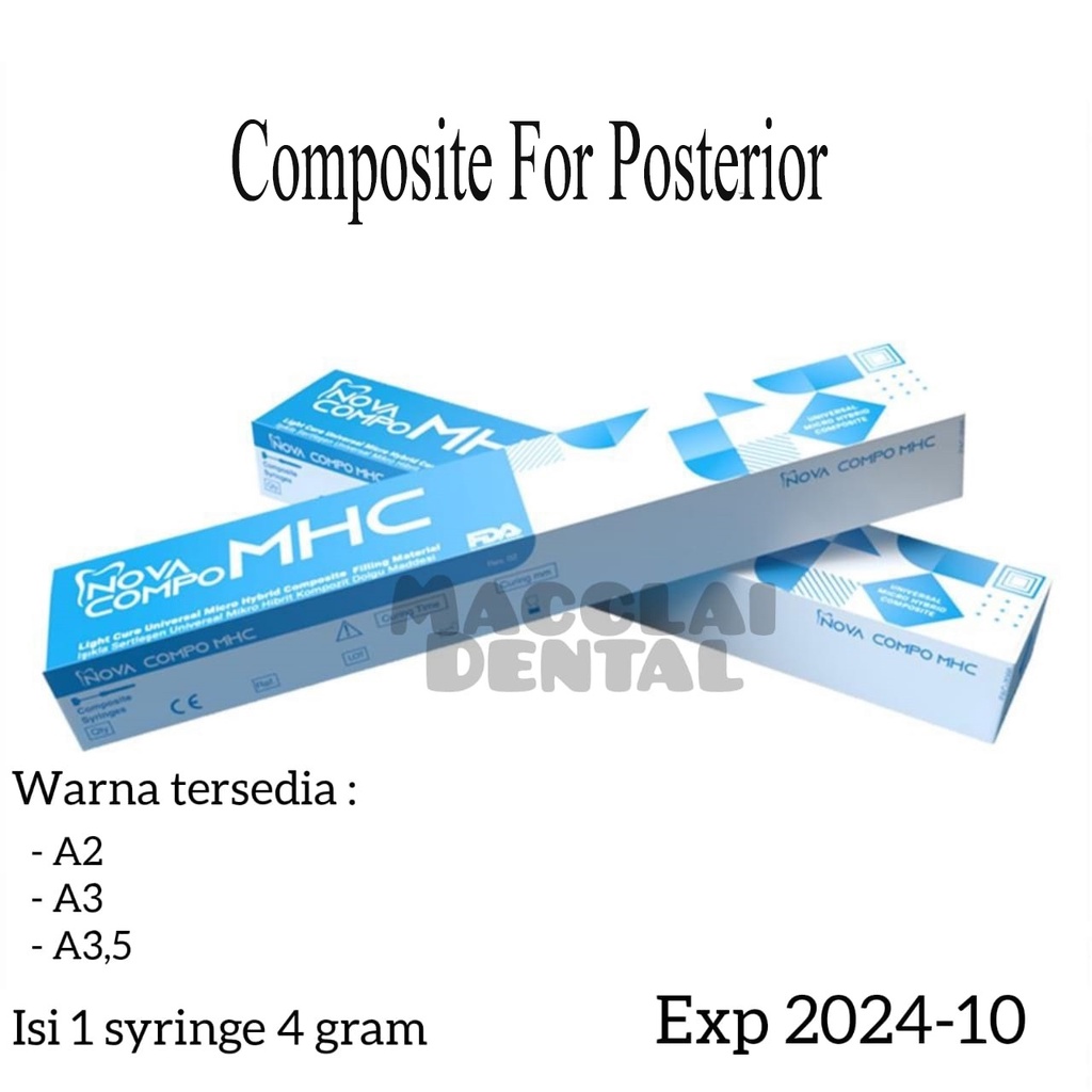 DENTAL COMPOSITE FOR POSTERIOR / COMPOSIT / BAHAN TAMBAL GIGI / KOMPOSIT MICRO HYBRID LOW SHRINKAGE SERUPA 3M FILTEK P60 / NOVA COMPO MHC TERLARIS