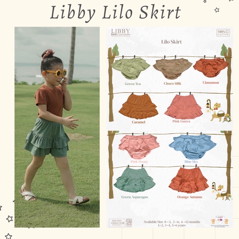 Libby LILO skirt cotton earth color / Bloomer libby Rok Libby 0-6th