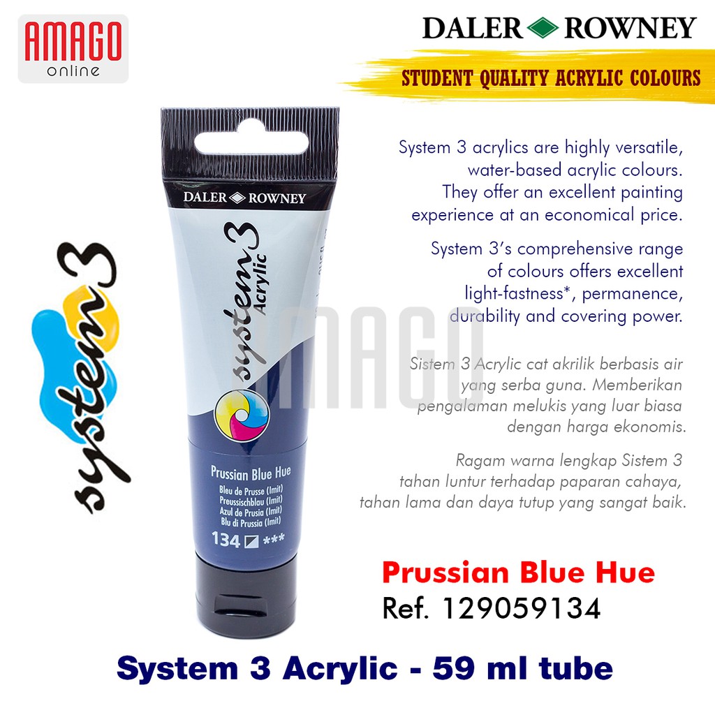 DALER-ROWNEY - SYSTEM 3 ACRYLIC 59 ML - PRUSSIAN BLUE HUE - 129059134