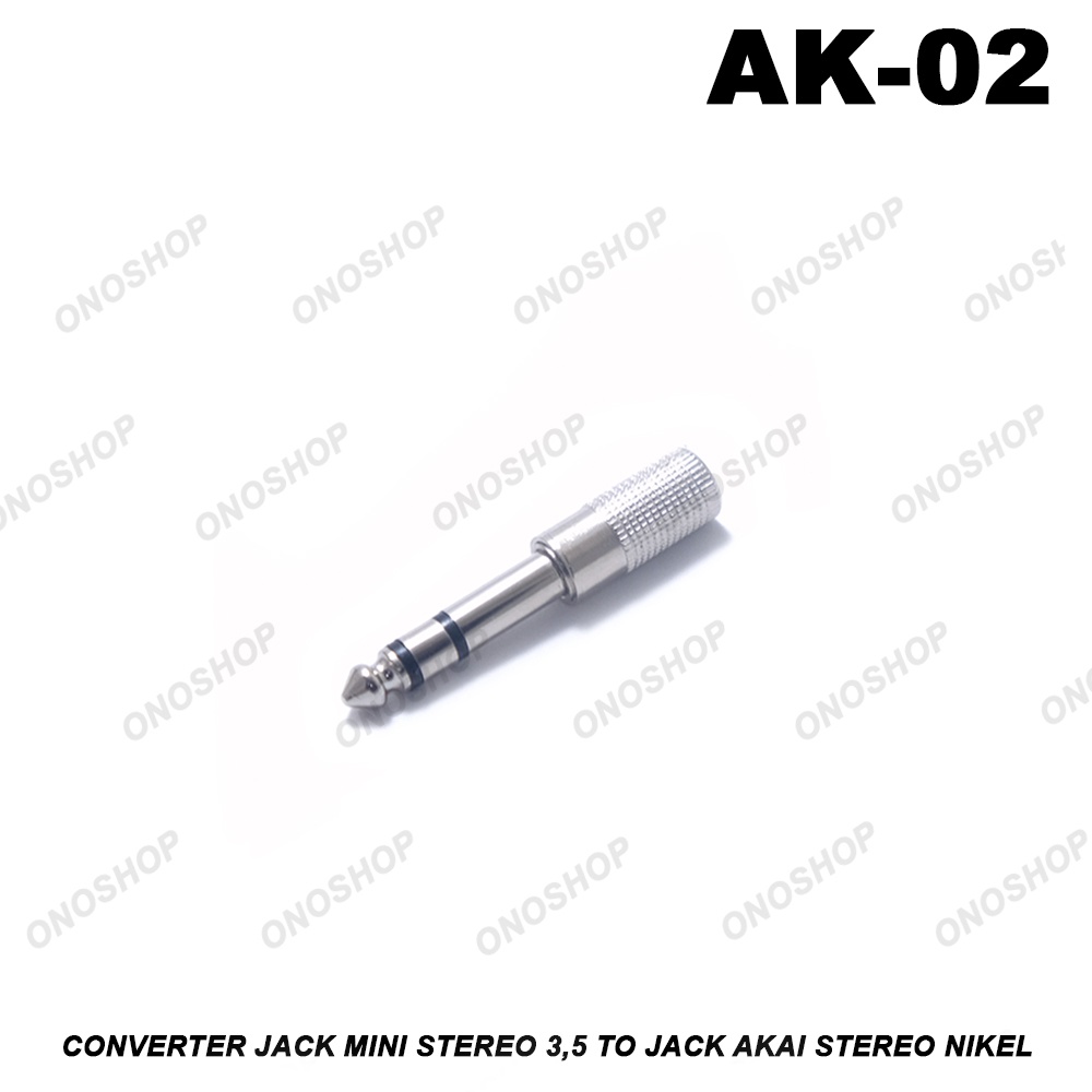 Converter Jack Mini Stereo 3,5 MM to Jack Akai Stereo Nikel