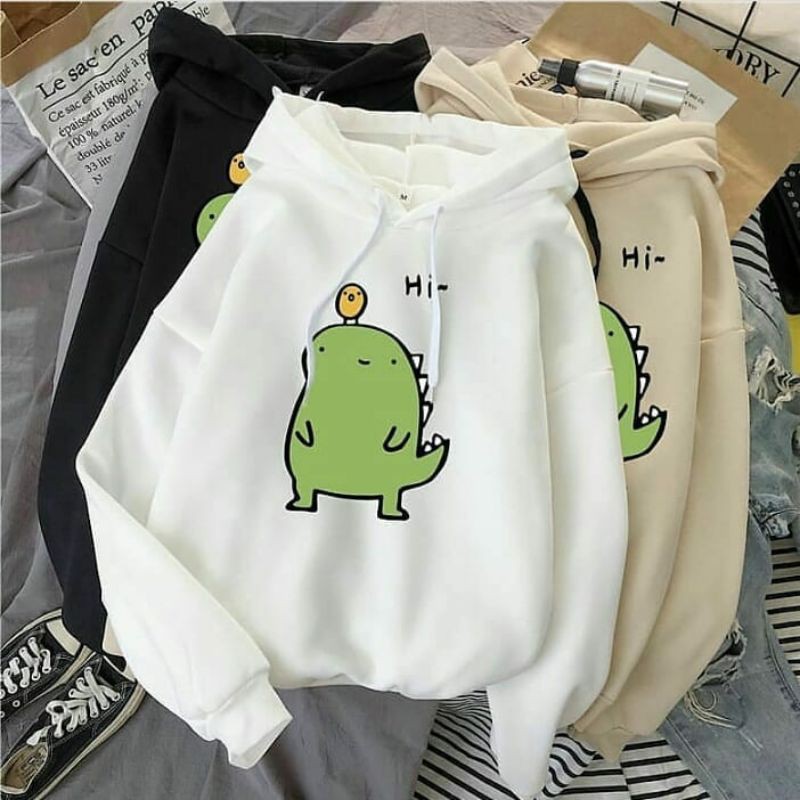 Sweater Jaket Hoodie Hi Dino ( Pria - Wanita ) / Sweater Jaket Couple