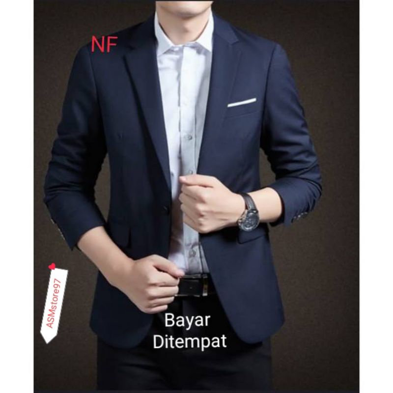 Jas Pria Navy/Jas Blazer Formal Biru Dongker