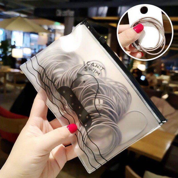 OSM JKT - F705 Ikat Rambut Karet Polos Elastis Gaya Korea / Karet Gelang / Kuciran Rambut Wanita 100-Coklat