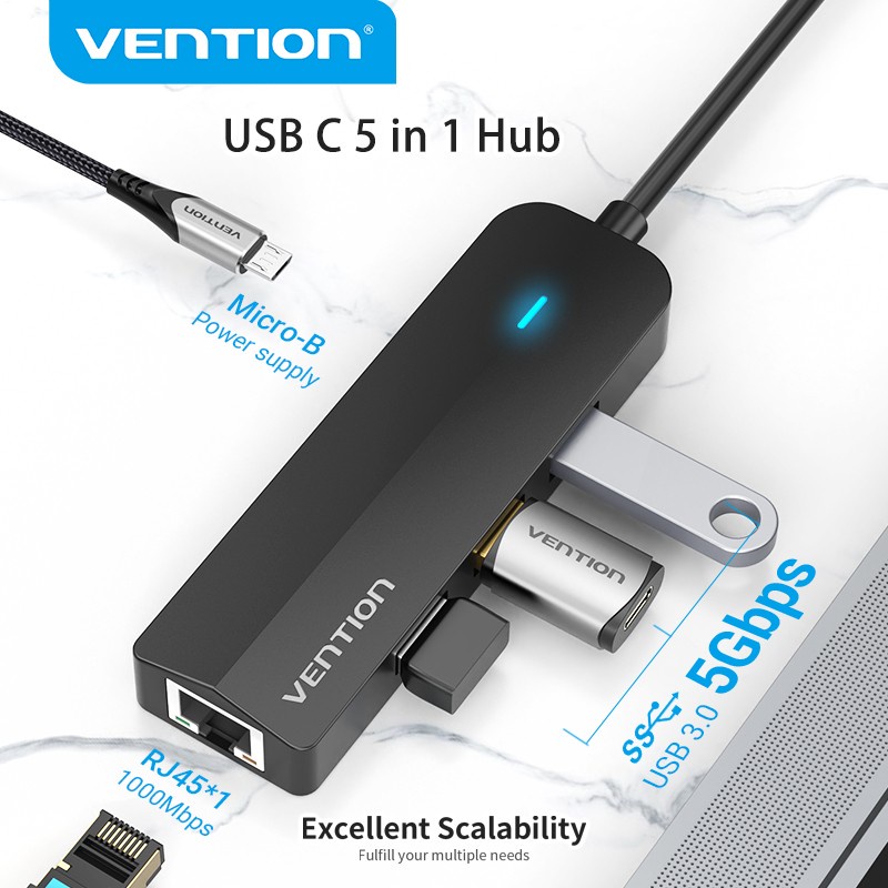 Vention Usb HUB 2.0 3.0 Card Reader TF SD Micro Power CHVBB