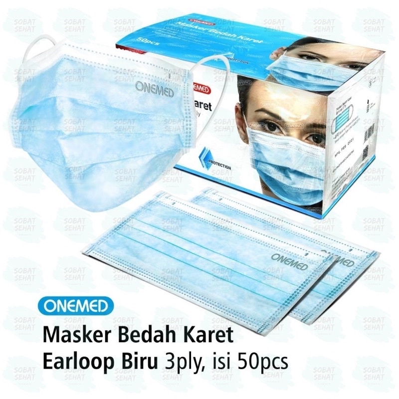 ONEMED MASKER MEDIS 3 PLY EARLOOP