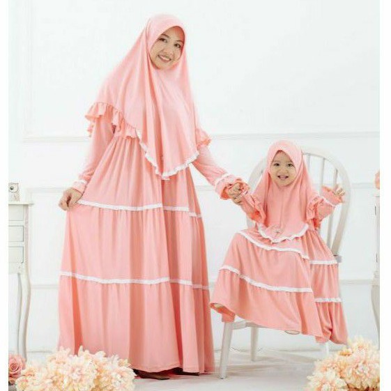 Gamis Couple Ibu Bayi dan Anak Anaya - Baju Sarimbit - Baju Muslim Couple Ibu Anak - Gamis Samara