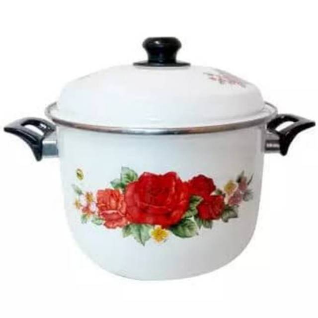 Panda Maspion Panci Stock Pot 34cm Porcelain ENAMEL