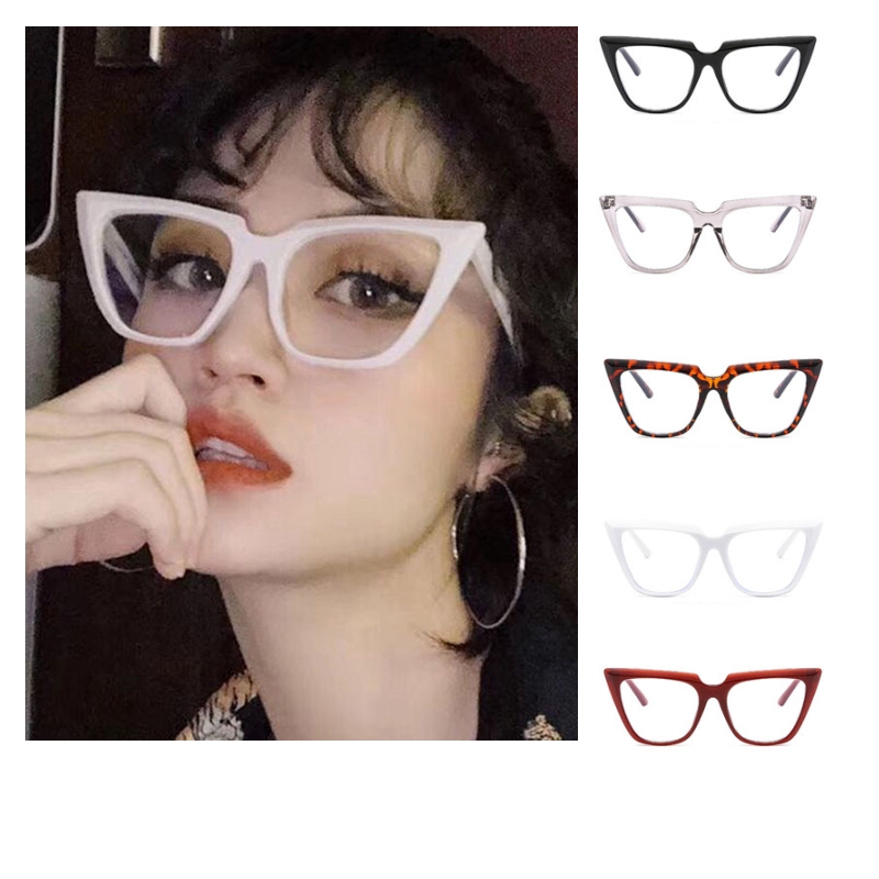 (YUZHU) Ready Stock Kacamata Wanita Anti Radiasi Mata Kucing Kacamata