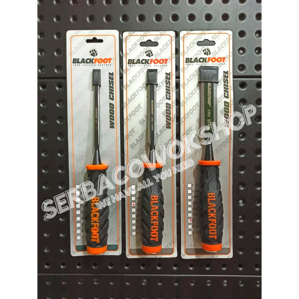 Blackfoot Paket Pahat Kayu Set isi 3 Ukuran 1/4 - 1/2 - 1 Inch Wood Chisel GG Fiber Termurah