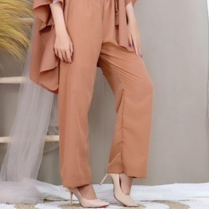 「PENAWARAN BESAR」 Kulot Ribbon Pants//Celana kulot wanita bahan Wolfis//Celana kekinian korean style