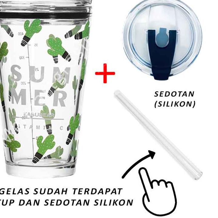 Best Gelas kaca * tumbler * Gelas ukur * Gelas Gambar lucu * 450ml . .. . ..