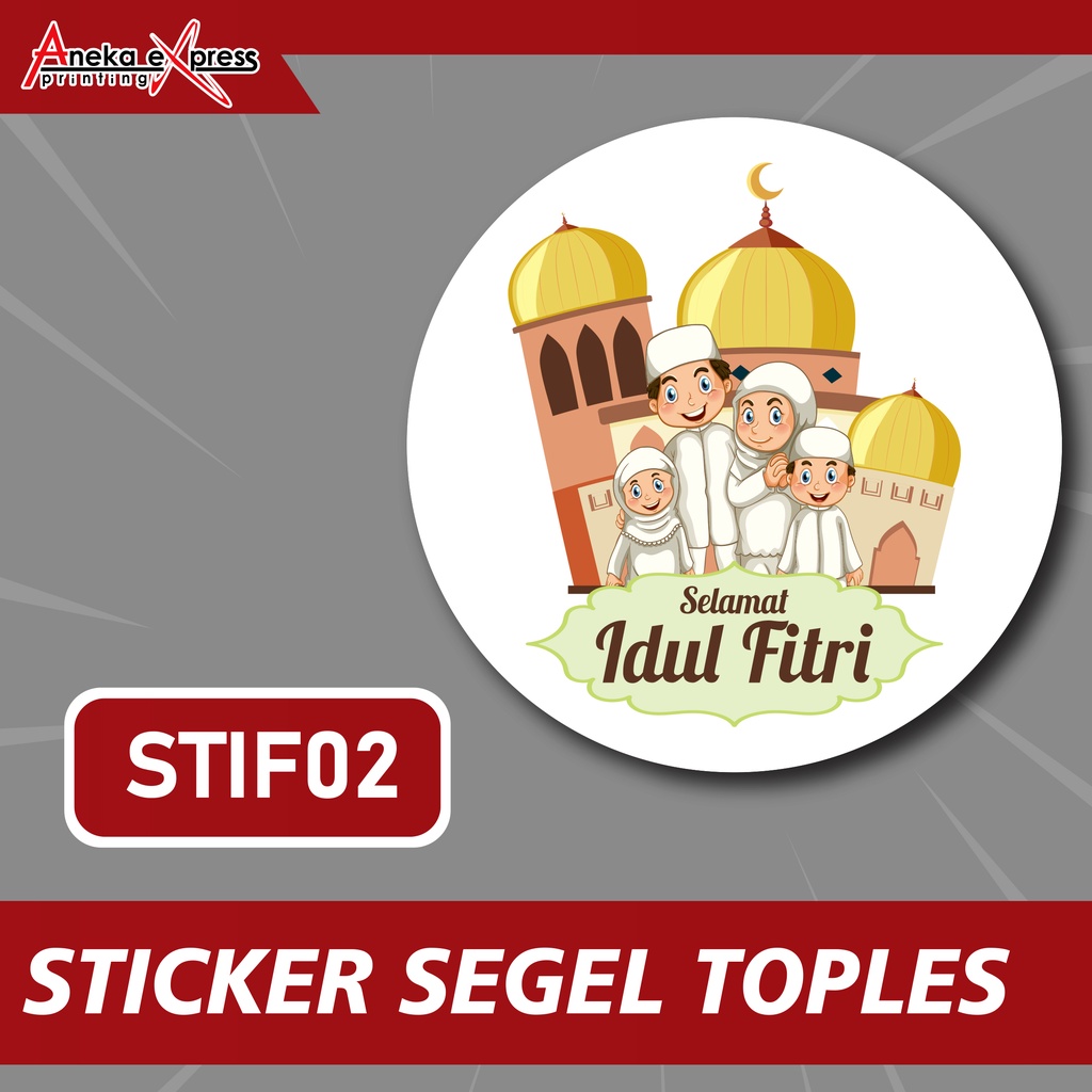 Stiker Toples | Stiker Lebaran Idul Fitri | Sticker Bulat | Stiker Kemasan Parcel | Sticker Hampers-STIF02