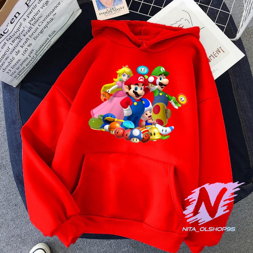 hoodie anak super mario bros