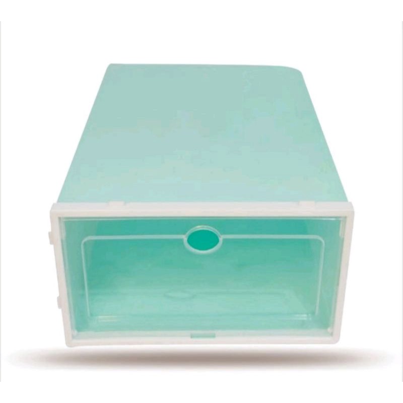 rak sepatu lipat transparan tebal / kotak penyimpanan sepatu serbaguna