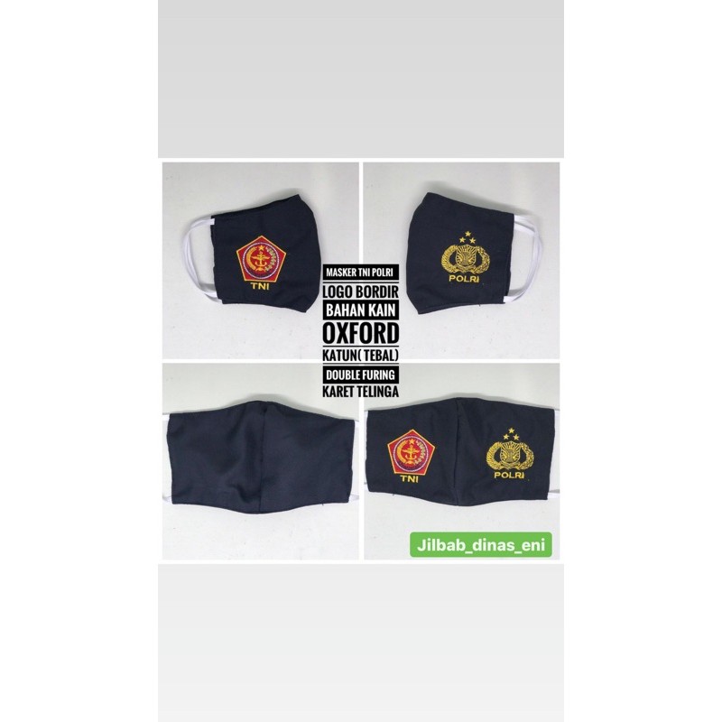 MASKER KAIN TNI POLRI LOGO BORDIR