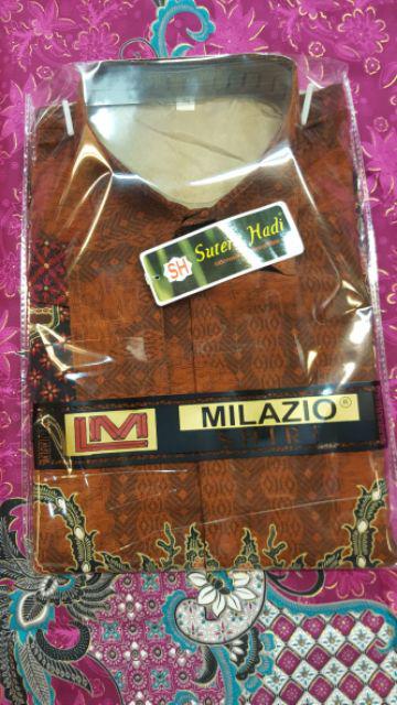 Kemeja Batik Furing Coklat Tua Bata Chocolate Licin Regular Fit Seragam Lengan Panjang Bsy