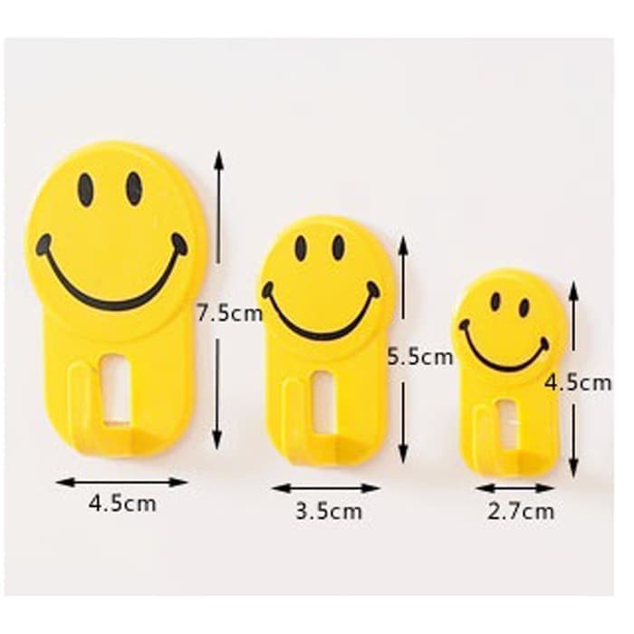 Motif Smile Sticky Hook Lucu Gantungan Tempel dinding Cantolan Tanpa Paku