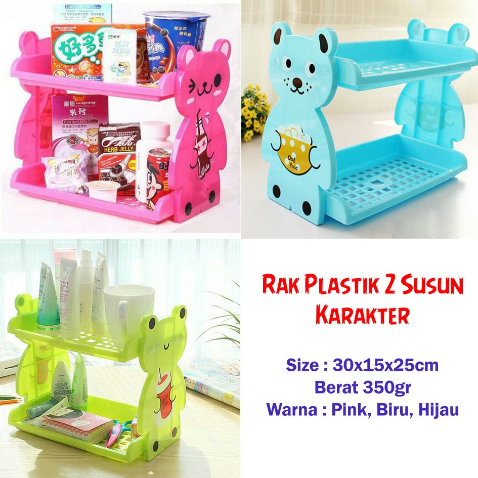  Rak  Plastik 2 Susun Karakter Double Shelf Animal  Rak  