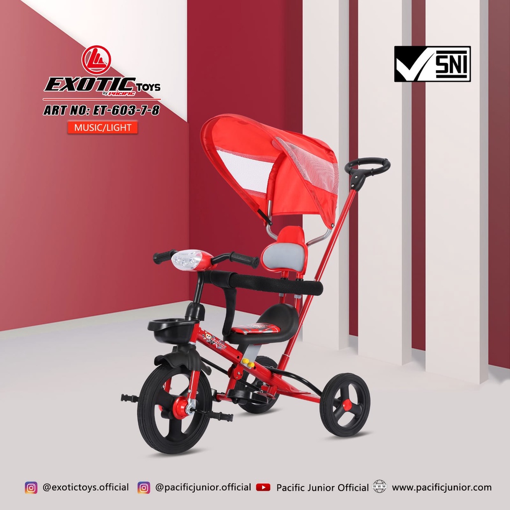 Tricycle Exotic ET 603-7-8 ET 603-7 Kereta Dorong Anak Bayi Dorongan Anak Bayi Sepeda Anak Roda Tiga 3 ET603-7-8 Pacific ET1265 ET 1265 ET1263 ET 1263 ET1267 ET 1267 ET1268 ET 1268 ET2251 ET 2251 AT7705 AT 7705 AT7702 AT 7702 AT7711 AT 7711 AT7713 AT 7713