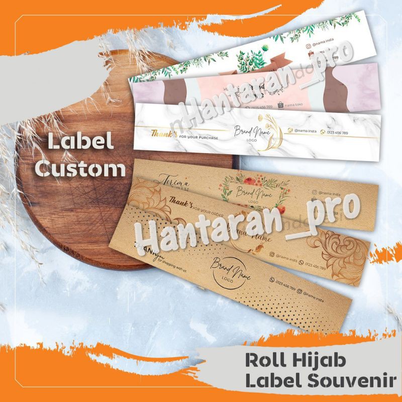 label Roll Hijab/Label Souvenir/Label Packing/Label Makanan/Rol Hijab