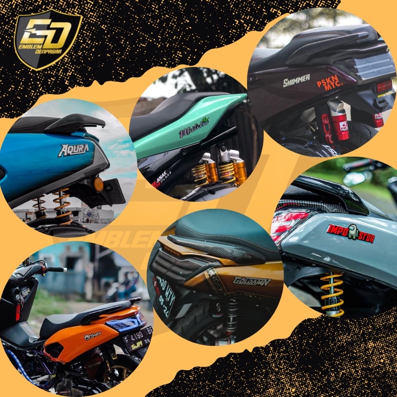 EMBLEM NAMA CUSTOM untuk motor Nmax , Aerox , Lexi , Vario, Beat , Scoopy DLL
