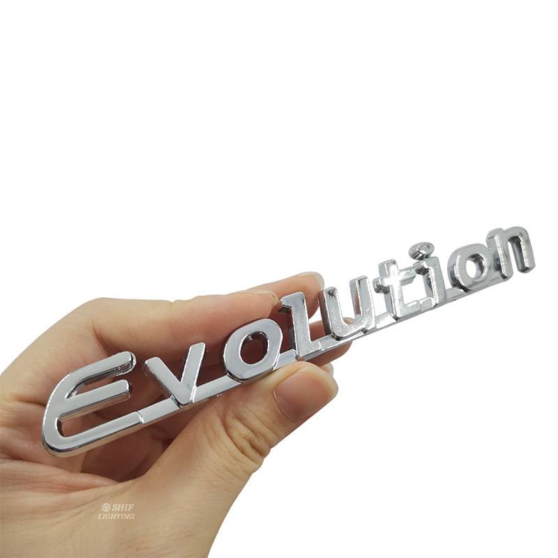 1 x ABS Evolution Letter Auto Car Side Rear Emblem Badge Sticker Decal Replacement For Mitsubishi EVOLUTION