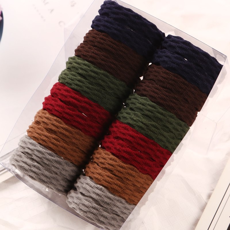 Korea Fashion 4 Pcs Gelang Karet Ikat Rambut Elastis Tebal Hair Band High Quality