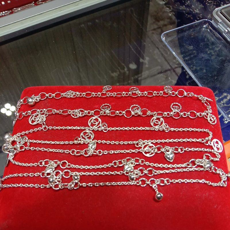 Gelang kaki bahan perak utk dewasa